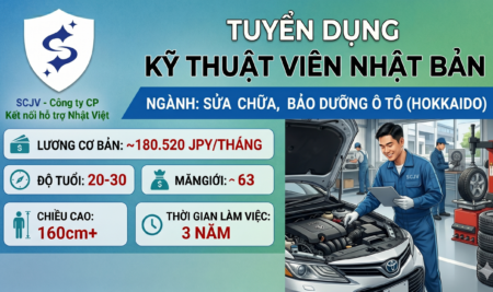 [TUYỂN DỤNG] XUẤT KHẨU LAO ĐỘNG NHẬT BẢN – NGÀNH SỬA CHỮA BẢO DƯỠNG Ô TÔ